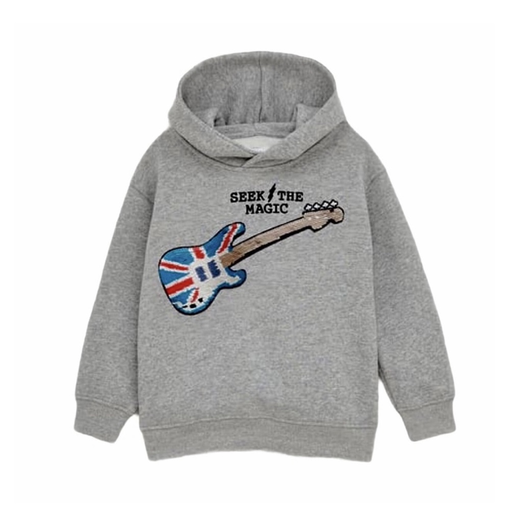ZARA Magic Guitar Flip Sequin Hooded Sweatshirt